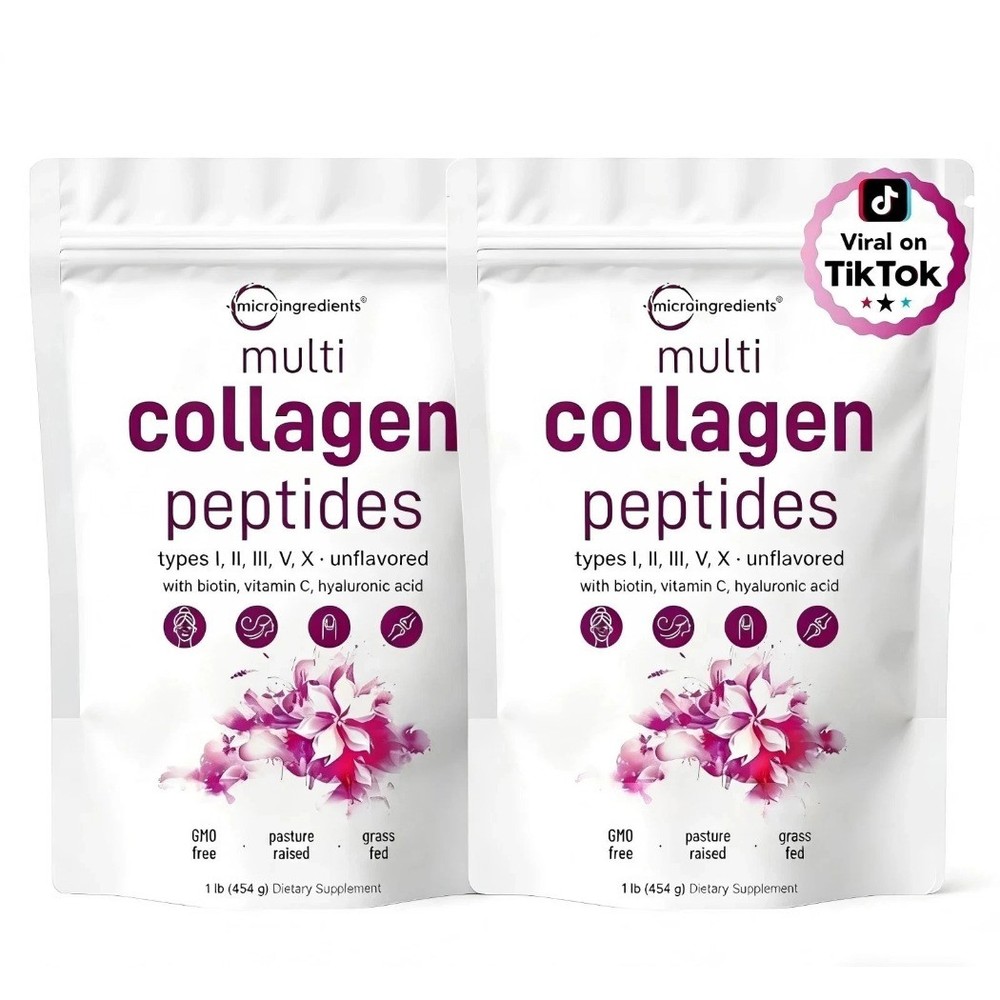 2 lb Multi Collagen Peptides Powder Hydrolyzed Protein Peptide Type I,II,III,V,X