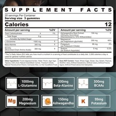 Nextdia L-Glutamine 1000mg Gummies for Women & Men| with Beta-Alanine, BCAAs, Ma