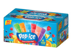 Pop-Ice Assorted Fruit Freezer Ice Pops, Gluten-Free Frozen Snack, 1.5 oz, 80 Ct
