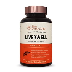 Live Conscious LiverWell Liver Support w/ Milk Thistle NAC Zinc Selenium 60ct