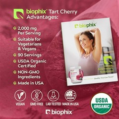 Biophix Tart Cherry Powder USDA Organic 20:1 Extract 6.35 oz 180g – Joint Health
