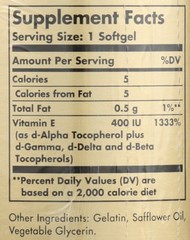 Solgar Vitamin E 400 IU 100 Softgels d-Alpha Tocopherol & Mixed Tocopherols