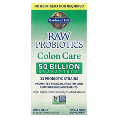 2 X Garden of Life, RAW Probiotics, Colon Care, Shelf-Stable, 30 Vegetarian Cap