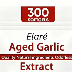 1-3PACK Elare Aged Garlic Extract, 300 Softgels, 7500mg Odorless Heart & Immune