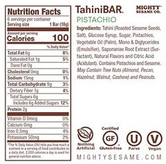Gourmet 18 Tahini Bars – Pistachio, Vanilla & Cocoa Nibs – 100 Calorie Treats