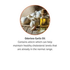 Odorless Garlic Oil Softgels – Antioxidant Cholesterol and Immune Support Sup…