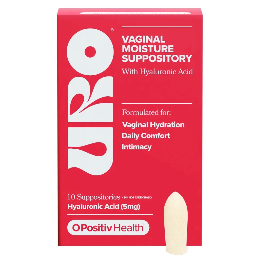 O Positiv URO Vaginal Moisture Suppositories Hyaluronic Acid 10 Count