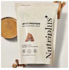 Nutriplus+ Whey Protein Powder Cinnamon Toast Swirl 20 Servings 19.82 oz