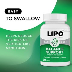 LIPO Balance Support Supplement for Dizziness 30 Count (Pack of 1), No Color