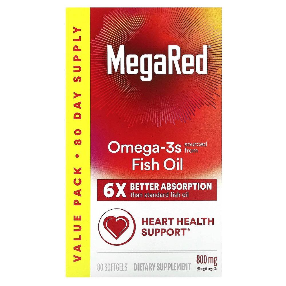 2 X Schiff, MegaRed, Omega-3s Fish Oil, Vanilla, 800 mg, 80 Softgels