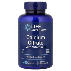 2 X Life Extension, Calcium Citrate with Vitamin D, 200 Capsules
