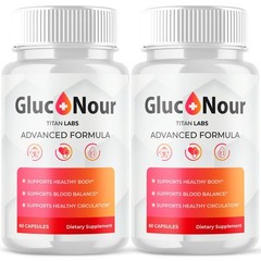 (2 Pack) Gluco Nour Advanced Blood Health Support Formula GlucoNour 120 Capsules