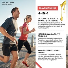 Magnesium Complex Supplement with Magnesium Glycinate,Citrate, Malate,Taurate