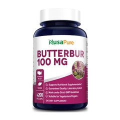 NusaPure Butterbur Extract 100mg per caps 200 Veg Capsules Non-GMO Gluten Free