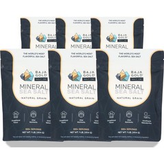 Natural Grain Mineral Sea Salt Baja Gold 1 Pound Bag 6 Pack