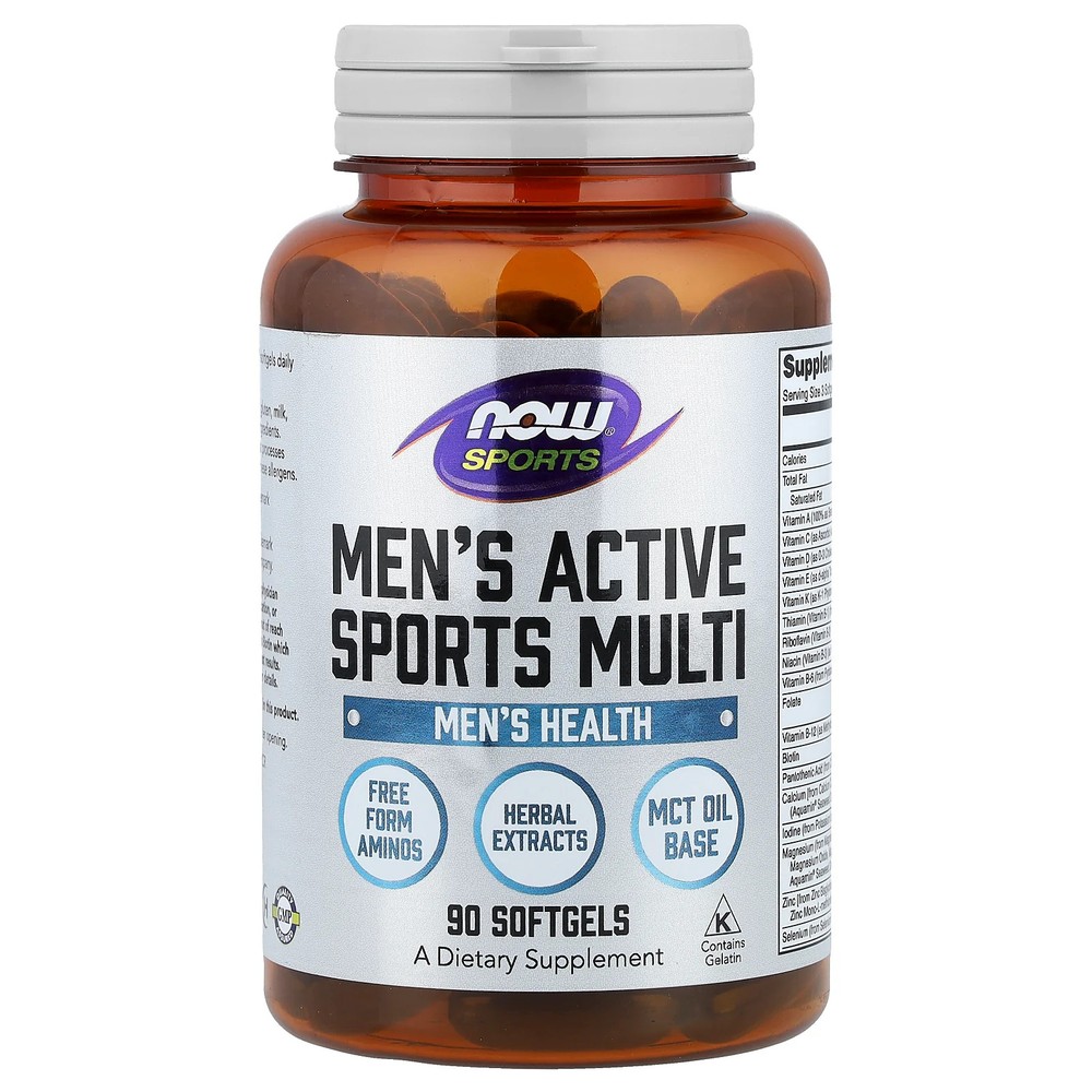 2 X NOW Foods, Sports, Men’s Active Sports Multi, 90 Softgels