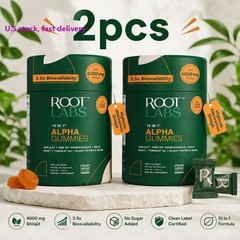 2 BOTTLES- Root Labs 10-1 Alpha Gummies |4K mg Pure Shilajit &KSM-66 |60 Gummies