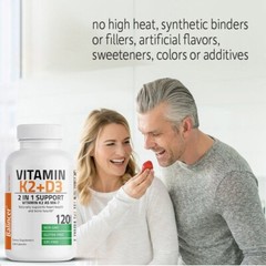 Vitamin K2 (MK-7)+D3 Naturally Supports Heart combined with Bone Health Non-GMO
