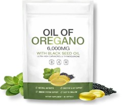 Resilia Oil of Oregano with Black Seed Oil 6000mg Softgels 60Ct Herbal Supplemet