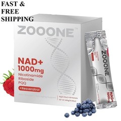 2 PACKS-ZOOONE NR1000 NAD+ Berry Flavor Drink Mix-30 Packets Lutein-Healthy Skin