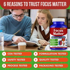 Focus Matter Brain Booster Supplement & Focus Vitamins for Seniors Adults Energy