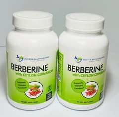 Berberine with Ceylon Cinnamon 1200 mg 120 VCaps System Inmune ✅TWO PACK