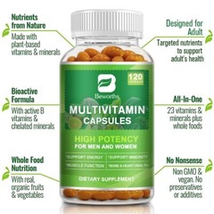 Multivitamin 120ct – High Potency Daily Immune & Energy Support, Non-GMO