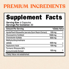 Triple Strength Pain Relief, Joint Support Glucosamine, Turmeric, MSM, 150 caps