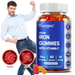 Iron Gummies – with Vitamin C – Energy and Immune Support Hemoglobin Production