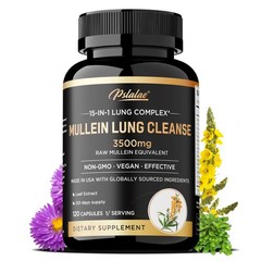 Mullein Lung Cleanse 120pcs – Support Respiratory Health,Improves Airway Clarity