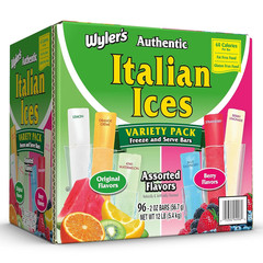 Authentic Italian Ice, Fat Free Freezer Bars, Assorted Flavors (96Ct – 2Oz Bars)