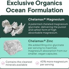 Organics Ocean Pure Magnesium Glycinate with Zinc – Maximum Strength Chelated