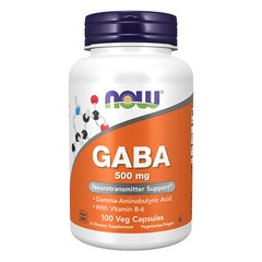 NOW FOODS GABA 500 mg + B-6 100 Veg Capsules