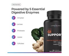 Livingood Daily GI Support Gut Cleanse Detox Supplement 13-in-1 Probiotics 120ca