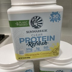 3x SunWarrior Clear Protein Refresh – Pineapple Coconut (30 Servings) Refreshing