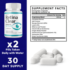(5 Pack) Retina Clear Capsules – RetinaClear Eye Health Support (300 Capsules)