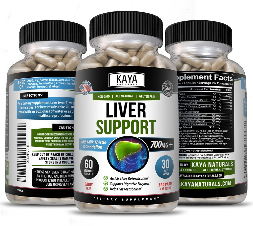 3x Liver Support 60ct Milk Thistle Dandelion Root Zinc Beetroot Detox Cleanse
