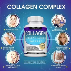 Premium Collagen Peptides 1800 MG Hydrolyzed Anti-Aging – Types I,II,III,V,X++