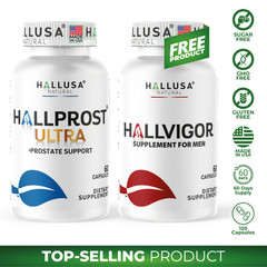 HALLPROST ULTRA 60 caps + Free HALLVIGOR 60 Caps | Prostate Health Supplements