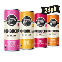 8.5 Fl Oz Can, 24PK Liquid Remedy Kombucha Sugar Free Organic Drink.