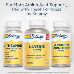 Solaray L-Arginine & L-Ornithine, Veg Cap (Btl-Plastic) | 50ct