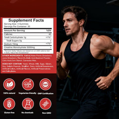 Creatine Monohydrate Gummies 5000mg 120 Ct Sugar Free Vegan Strawberry