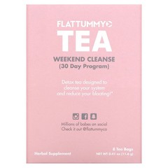 2 X Flat Tummy, Weekend Cleanse 30 Day Program, 8 Tea Bags, 0.05 oz (1.45 g) Eac