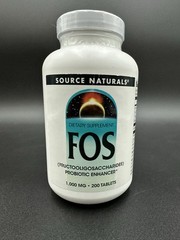 Source Naturals FOS Fructooligosaccharides 1000 mg 200 Tablets – Expires 1/2029