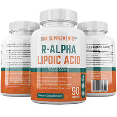 1 pk R-ALA R-Alpha Lipoic Acid 200mg Antioxidant Blood Sugar Formula Glucose