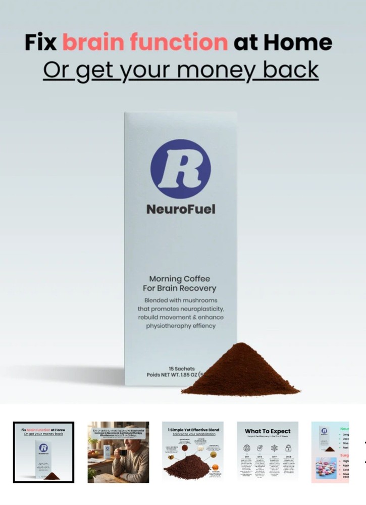 NeuroFuel Morning Coffee Mushroom Blend Powder 15 Sachets 1.85oz Brain Health