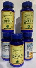 5x Puritan’s Pride Vitamin D3 10 mcg 400 IU Sunvite Bone Health 250 Tabs Each