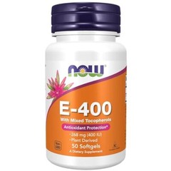 NOW FOODS Vitamin E-400 With Mixed Tocopherols 50 Softgels