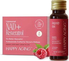 Happy Aging Liquid NAD+ Supplement for Women | Liposomal Nicotinamide Ribosid…