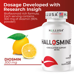 HALLOSMINE 300 Mg – Vascular Health & Vein Support – Diosmin 60 Cap